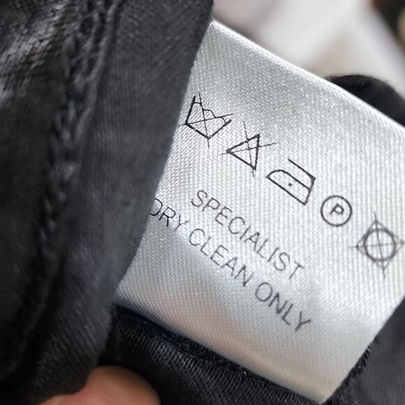 Free People × Brenda Knight Black Satin Size Large Wide Leg Pants - Picture 8 of 9